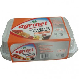 10 barquettes alu. + couv. 1L